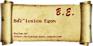 Bölcsics Egon névjegykártya